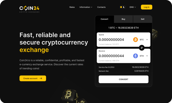 Coin24.io - Top cryptocurrency exchange offering exceptional rates.