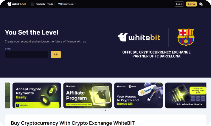 WhiteBIT - Flexible exchange for various cryptocurrencies.